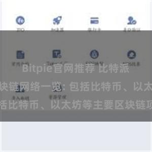 Bitpie官网推荐 比特派钱包支持的区块链网络一览: 包括比特币、以太坊等主要区块链项目