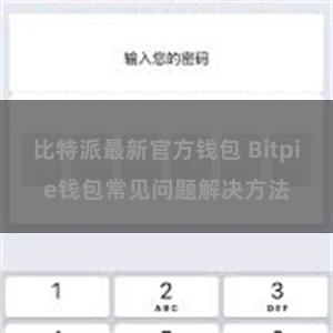 比特派最新官方钱包 Bitpie钱包常见问题解决方法