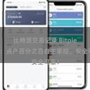 比特派交易记录 Bitpie钱包：资产百分之百自主掌控，安全可靠！