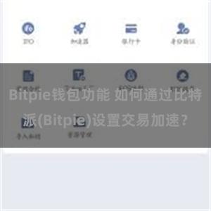 Bitpie钱包功能 如何通过比特派(Bitpie)设置交易加速？